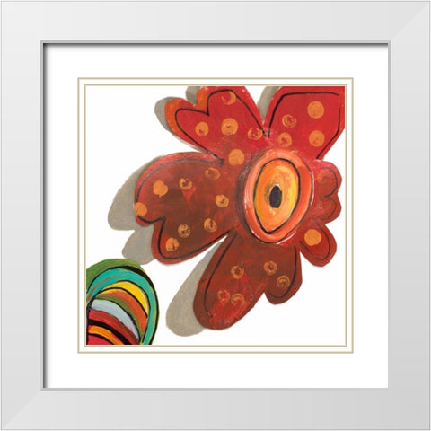 Collage Flowers II White Modern Wood Framed Art Print with Double Matting by Pinto, Patricia