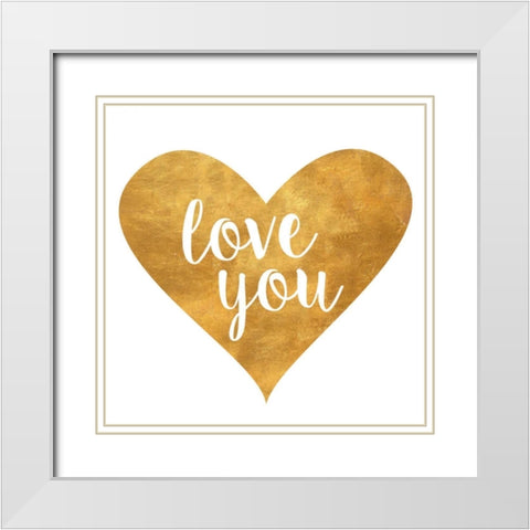 Heart I White Modern Wood Framed Art Print with Double Matting by SD Graphics Studio