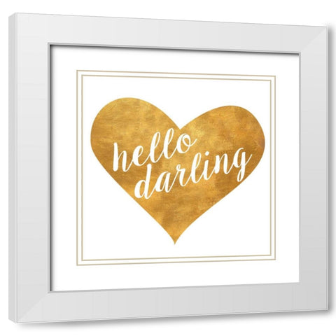 Heart II White Modern Wood Framed Art Print with Double Matting by SD Graphics Studio