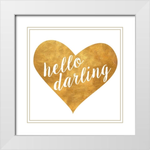 Heart II White Modern Wood Framed Art Print with Double Matting by SD Graphics Studio