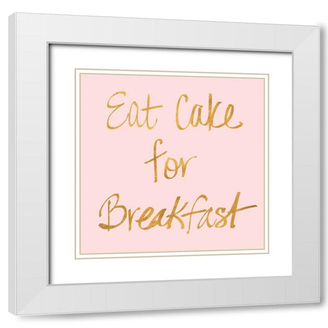 Eat Dessert First II White Modern Wood Framed Art Print with Double Matting by SD Graphics Studio