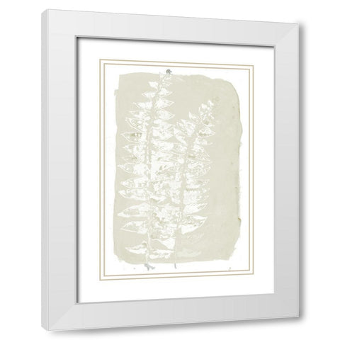 Spring Leaves I White Modern Wood Framed Art Print with Double Matting by Pinto, Patricia