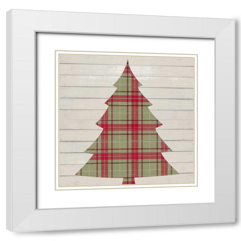 Plaid Christmas II White Modern Wood Framed Art Print with Double Matting by Studio, Sd Graphics