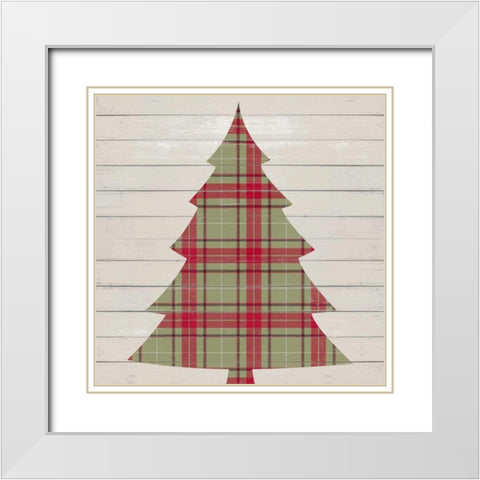 Plaid Christmas II White Modern Wood Framed Art Print with Double Matting by Studio, Sd Graphics