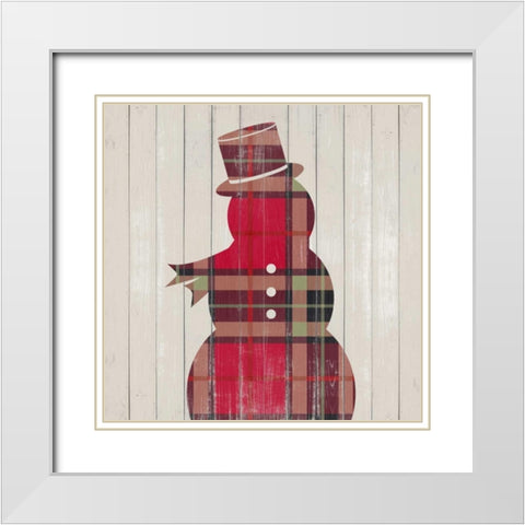 Plaid Christmas IV White Modern Wood Framed Art Print with Double Matting by Studio, Sd Graphics