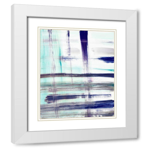 Stroke Pop White Modern Wood Framed Art Print with Double Matting by Papa, Kat