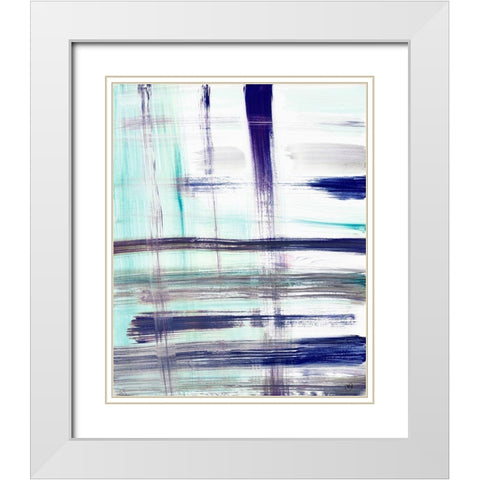 Stroke Pop White Modern Wood Framed Art Print with Double Matting by Papa, Kat