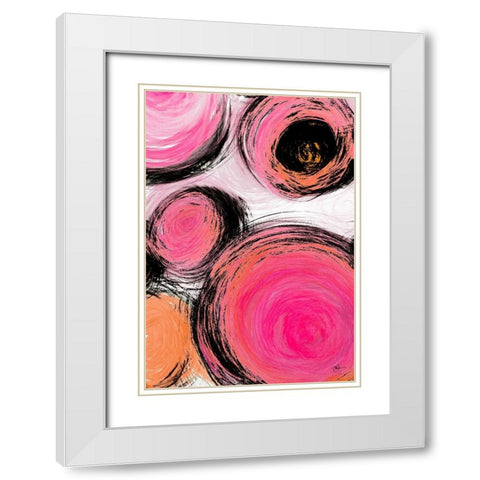 Contempo Bubbles White Modern Wood Framed Art Print with Double Matting by Papa, Kat