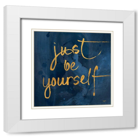 Brave Yourself I White Modern Wood Framed Art Print with Double Matting by James, Nola