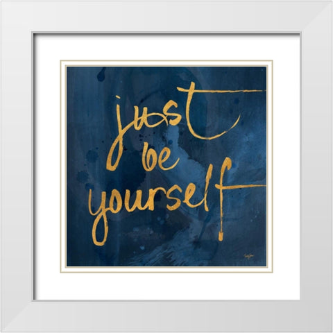 Brave Yourself I White Modern Wood Framed Art Print with Double Matting by James, Nola