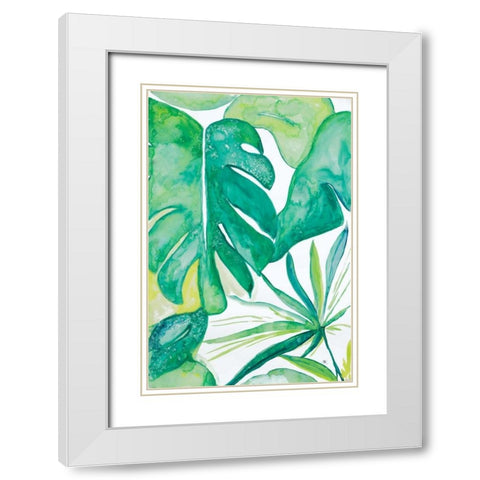 Plant Party I White Modern Wood Framed Art Print with Double Matting by Papa, Kat