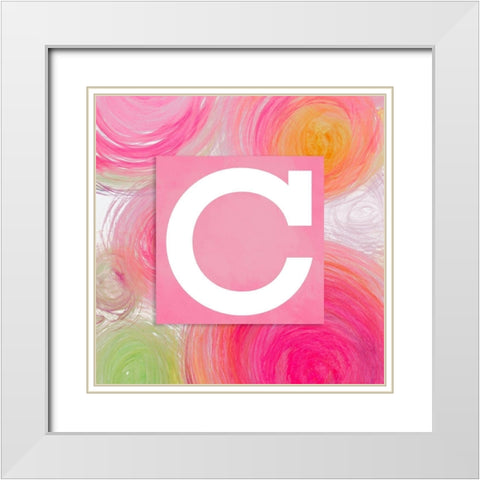Contempo Monogram (C) White Modern Wood Framed Art Print with Double Matting by James, Nola
