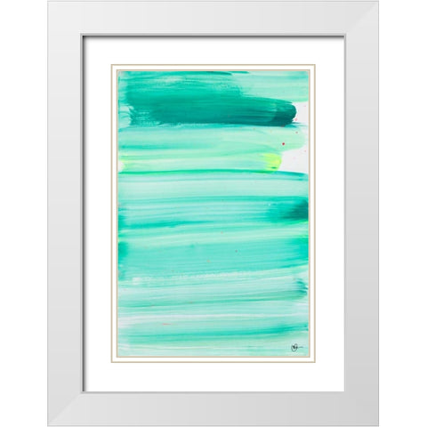 Colour Study I White Modern Wood Framed Art Print with Double Matting by Papa, Kat