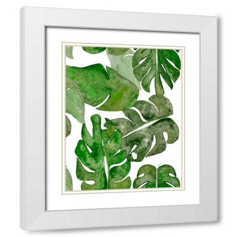 Watercolor Party I White Modern Wood Framed Art Print with Double Matting by James, Nola