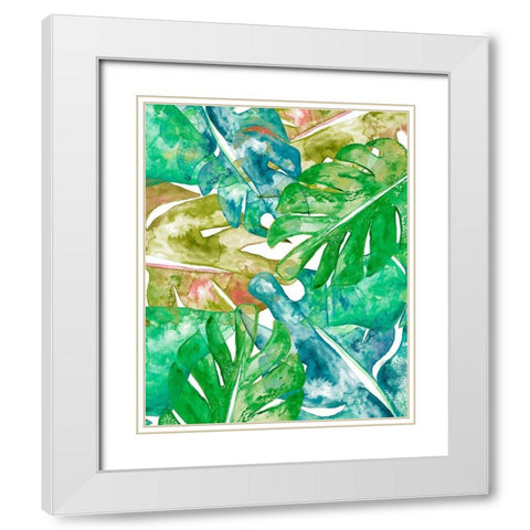 Bed of Leaves I White Modern Wood Framed Art Print with Double Matting by James, Nola