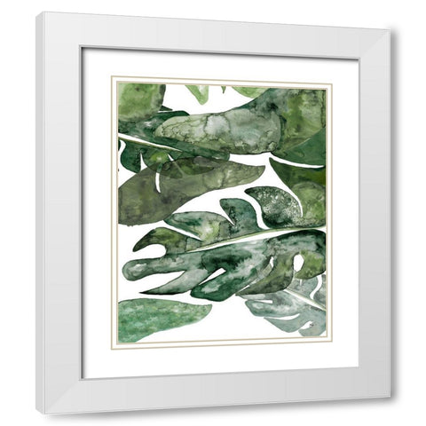 Green Plant Party II White Modern Wood Framed Art Print with Double Matting by Papa, Kat