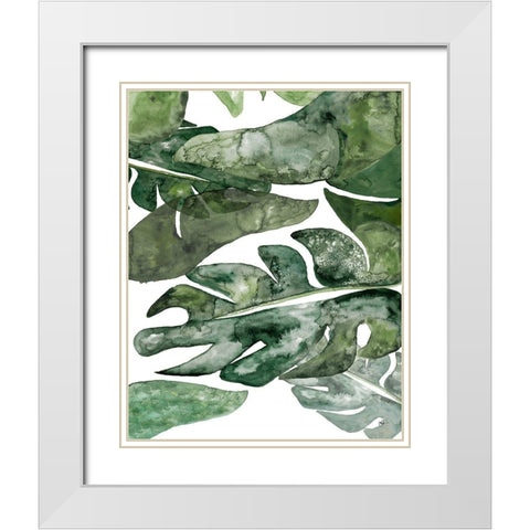 Green Plant Party II White Modern Wood Framed Art Print with Double Matting by Papa, Kat