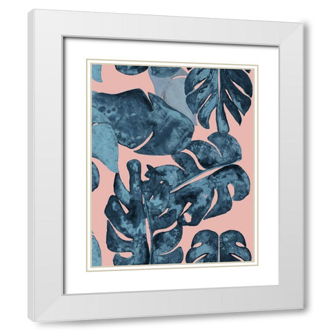 Palm Party II White Modern Wood Framed Art Print with Double Matting by James, Nola