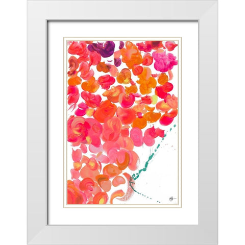 Dot Garden II White Modern Wood Framed Art Print with Double Matting by Papa, Kat