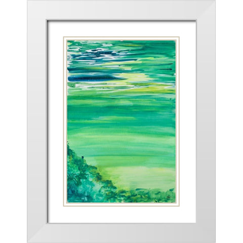 Colour Study II White Modern Wood Framed Art Print with Double Matting by Papa, Kat