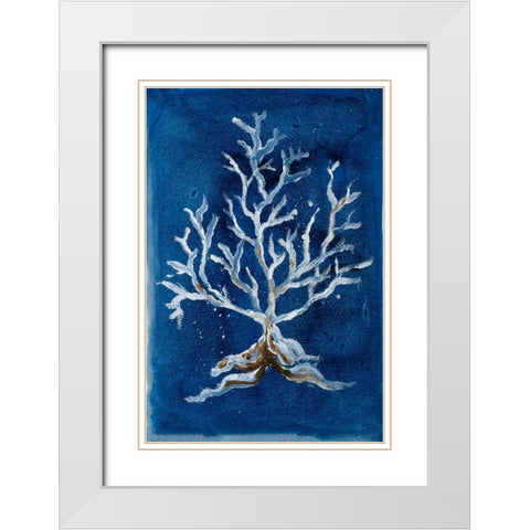 White Corals II White Modern Wood Framed Art Print with Double Matting by Pinto, Patricia