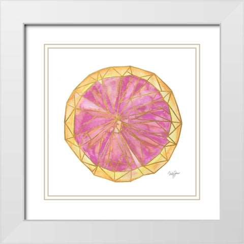 Origami Grapefruit White Modern Wood Framed Art Print with Double Matting by James, Nola