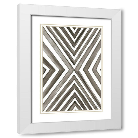 Angled Black and White White Modern Wood Framed Art Print with Double Matting by Papa, Kat