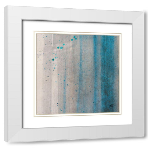 Rainfall Square White Modern Wood Framed Art Print with Double Matting by Papa, Kat
