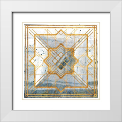 Deco Square I White Modern Wood Framed Art Print with Double Matting by Papa, Kat