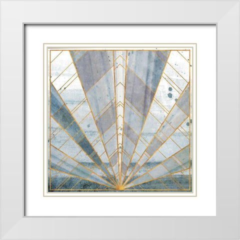 Deco Square II White Modern Wood Framed Art Print with Double Matting by Papa, Kat