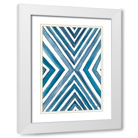 Angled Indigo White Modern Wood Framed Art Print with Double Matting by Papa, Kat