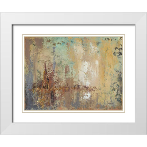 Splash White Modern Wood Framed Art Print with Double Matting by Pinto, Patricia