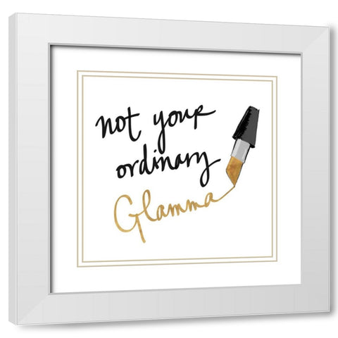 Not Your Ordinary Glamma White Modern Wood Framed Art Print with Double Matting by SD Graphics Studio
