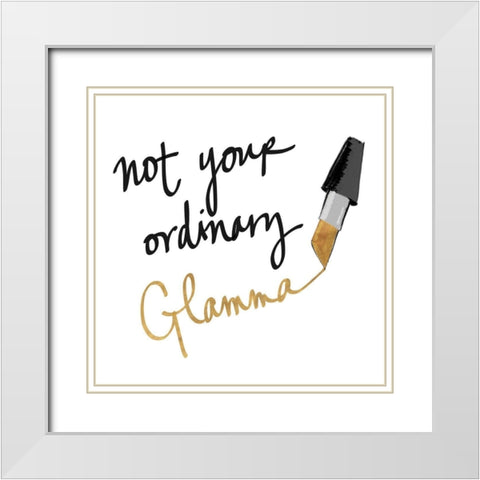 Not Your Ordinary Glamma White Modern Wood Framed Art Print with Double Matting by SD Graphics Studio