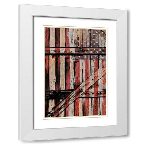 All American Fence White Modern Wood Framed Art Print with Double Matting by Peck, Gail