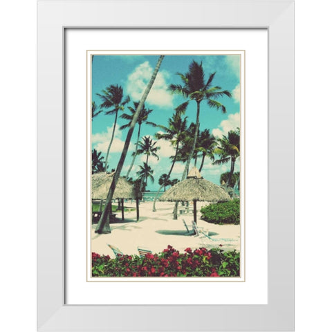 Tropical Oasis White Modern Wood Framed Art Print with Double Matting by Peck, Gail
