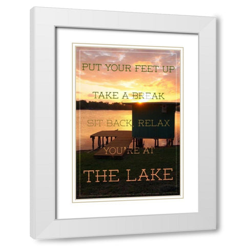 The Lake White Modern Wood Framed Art Print with Double Matting by Peck, Gail