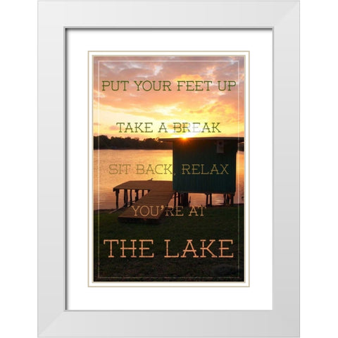 The Lake White Modern Wood Framed Art Print with Double Matting by Peck, Gail
