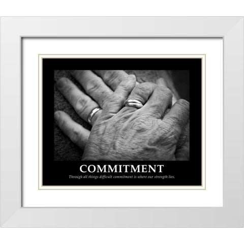 Commitment White Modern Wood Framed Art Print with Double Matting by Peck, Gail