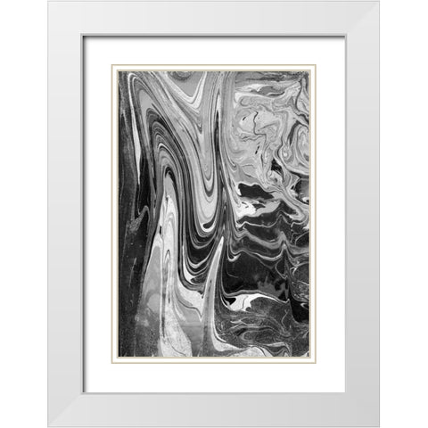 Marble Mood White Modern Wood Framed Art Print with Double Matting by Peck, Gail