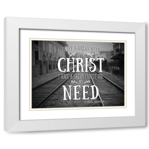 Need Christ White Modern Wood Framed Art Print with Double Matting by Peck, Gail