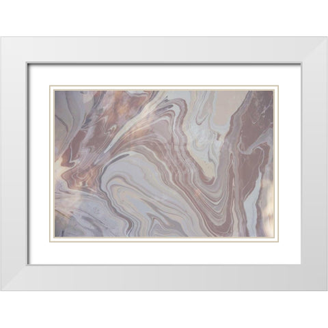 Purple Marbling White Modern Wood Framed Art Print with Double Matting by Peck, Gail