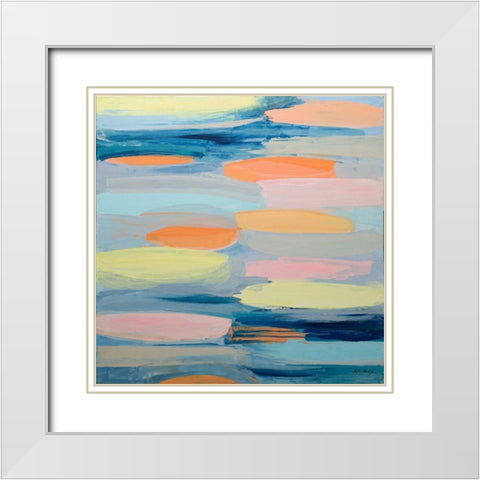 Just Peachy White Modern Wood Framed Art Print with Double Matting by Coolick, Ann Marie