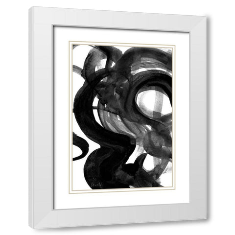 Dark Movement I White Modern Wood Framed Art Print with Double Matting by Loreth, Lanie