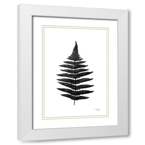 Black Pressed Fern White Modern Wood Framed Art Print with Double Matting by Pattinian, Merri