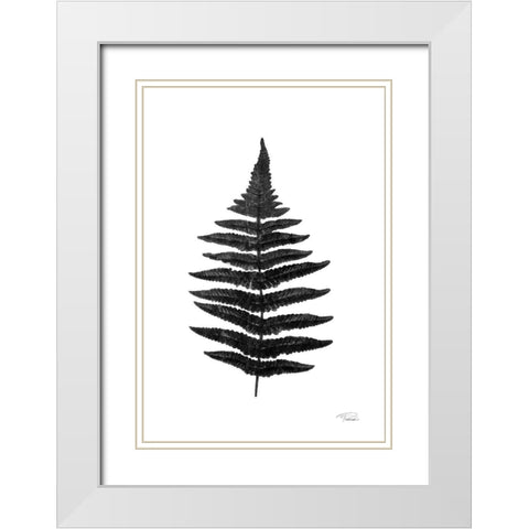 Black Pressed Fern White Modern Wood Framed Art Print with Double Matting by Pattinian, Merri