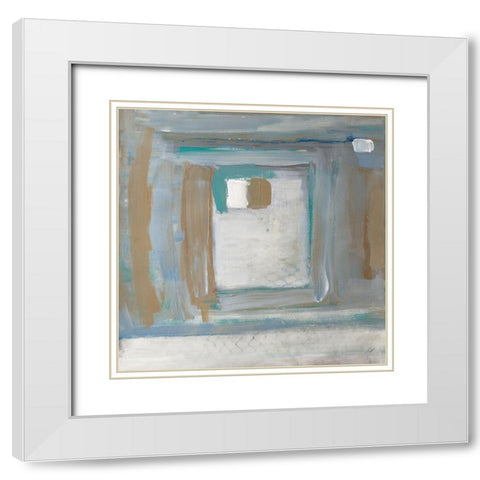 Grey Squares II White Modern Wood Framed Art Print with Double Matting by Pattinian, Merri
