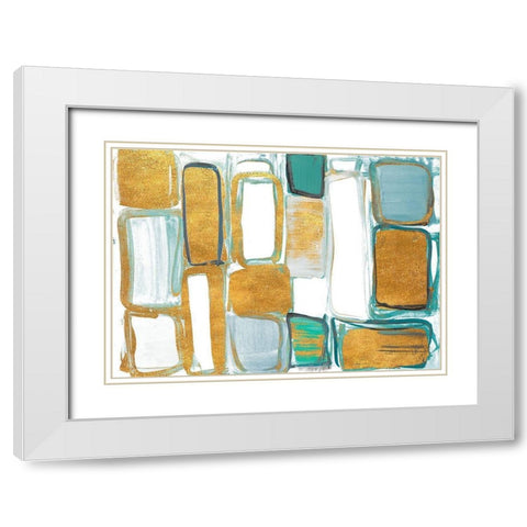Gold Standing Imitation I White Modern Wood Framed Art Print with Double Matting by Loreth, Lanie