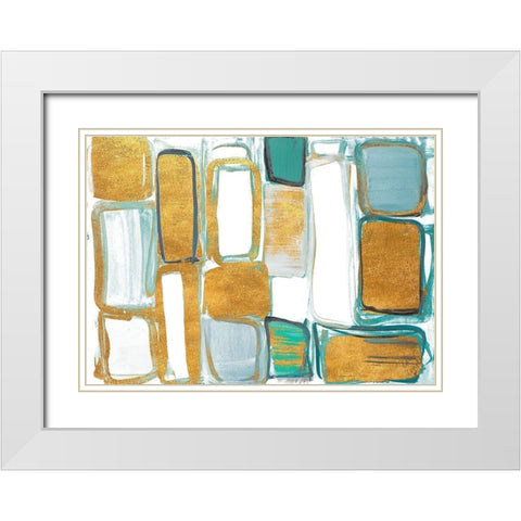 Gold Standing Imitation I White Modern Wood Framed Art Print with Double Matting by Loreth, Lanie
