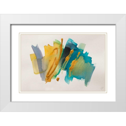 Amber Gold I White Modern Wood Framed Art Print with Double Matting by Loreth, Lanie